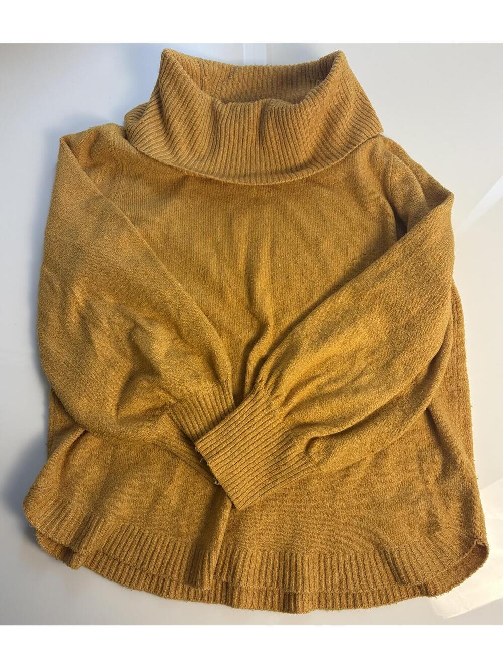 Tahari Knitted Mustard Turtleneck Sweater- WOMEN XL